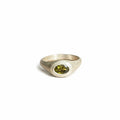Olive Green Tourmaline Pinky Ring